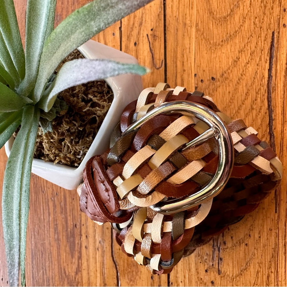 Leather Braided Multicolor Belt Made in Guatemala XL - Picture 8 of 8